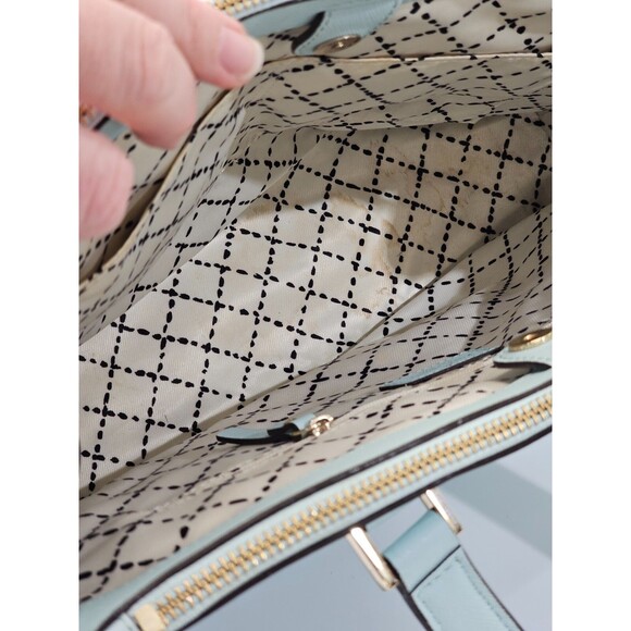 MW Kate Spade Lt Blue Saffiano Leather Large Loden Newbury Lane Handbag Purse - Picture 8 of 15